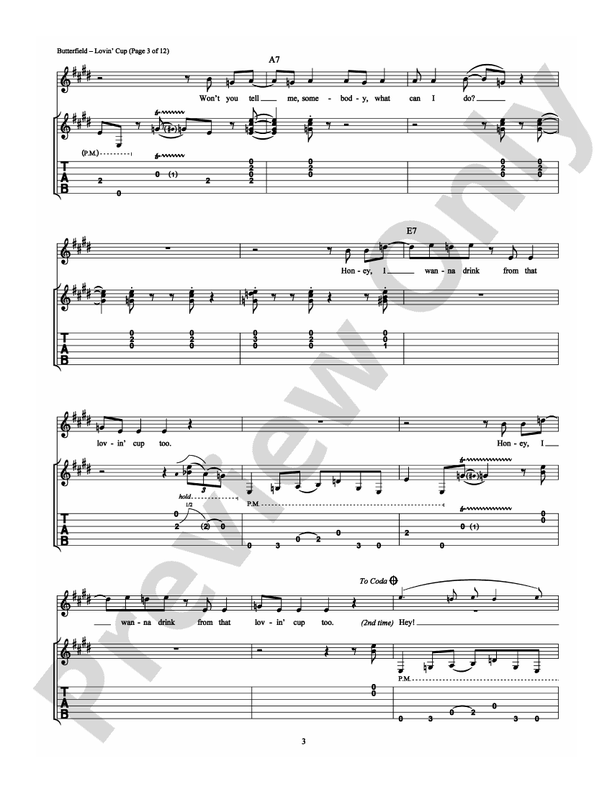 Lovin' Cup - Guitar TAB (Digital Download)