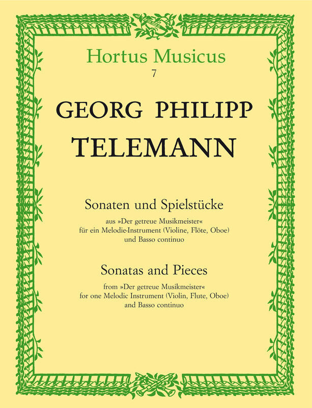 Sonatas and Pieces - for one Melodic Instrument (Violin, Flute, Oboe) and Basso continuo - Georg Philipp Telemann - Flute|Oboe|Violin Barenreiter
