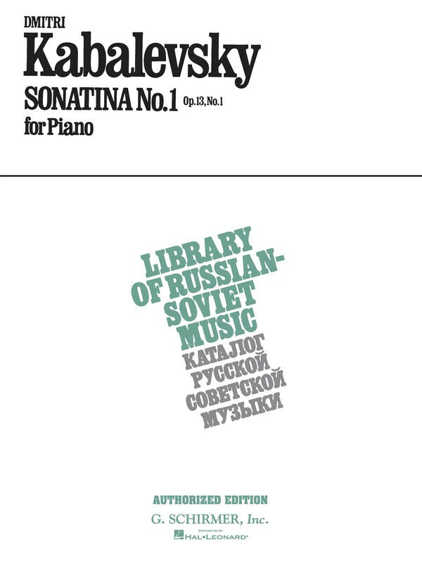 Kabalevsky - Sonatina/1 Op13 - Piano Solo Schirmer 50292060 50292060