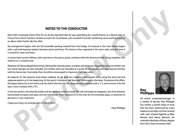 Cherry Point - Jazz Ensemble Conductor Score & Parts (Digital Download)