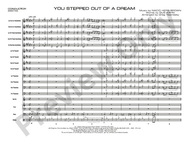 You Stepped Out of a Dream - Jazz Ensemble Conductor Score & Parts(Digital Download)