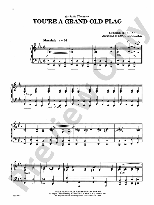 Reflections on Patriotic Songs: Piano Solo Arrangements of Patriotic Favorites - Piano (Digital Download)