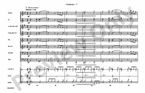 Service Songs - Set 2 (Marines/Air Force) – Marching Band Conductor Score & Parts (Digital Download)