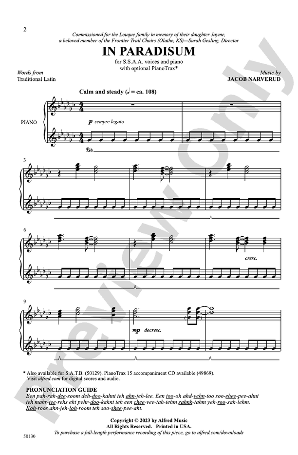 In Paradisum - SSAA Choral Octavo (Digital Download)