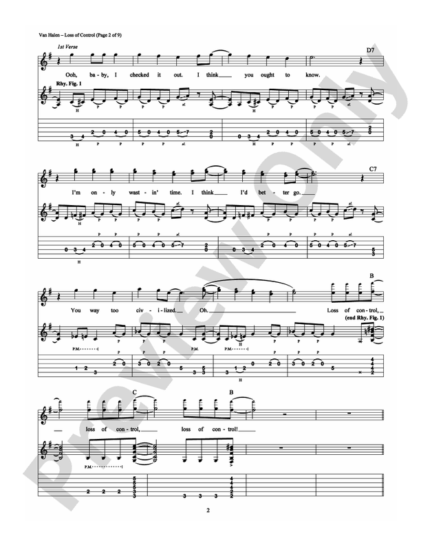 Loss of Control - Guitar TAB (Digital Download)