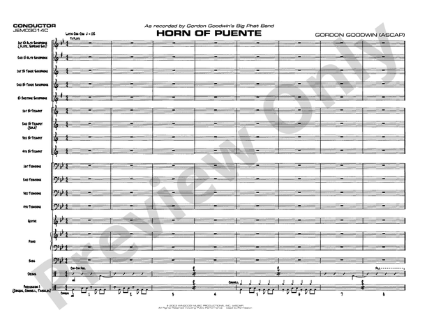 Horn of Puente (Grade 5.5) - Jazz Ensemble Conductor Score & Parts (Digital Download)