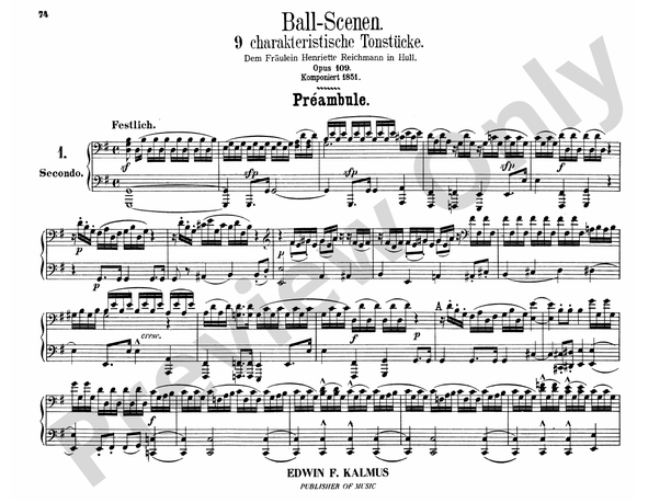 Schumann - Original Compositions for Four Hands, Volume II - 1 Piano, 4 Hands (Digital Download)