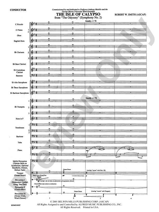 The Isle of Calypso (from The Odyssey (Symphony No. 2)) - Concert Band Conductor Score & Parts (Digital Download)