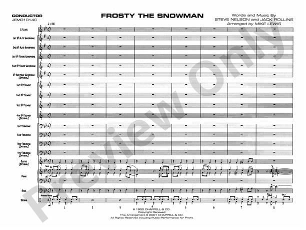 Frosty the Snowman - Jazz Ensemble Conductor Score & Parts (Digital Download)