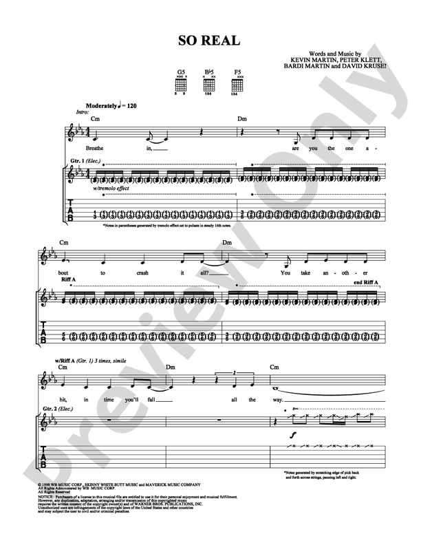 So Real - Guitar TAB (Digital Download)