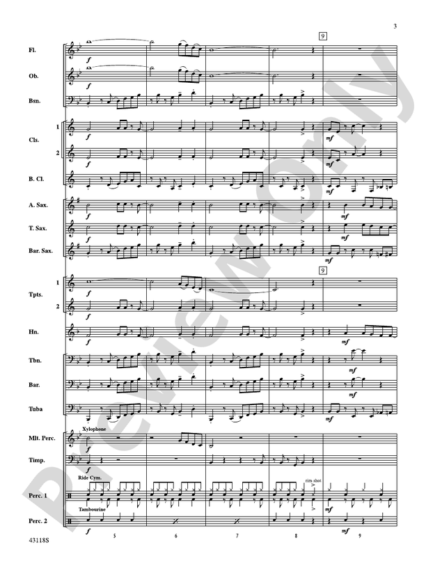 Domino - Concert Band Conductor Score & Parts (Digital Download)