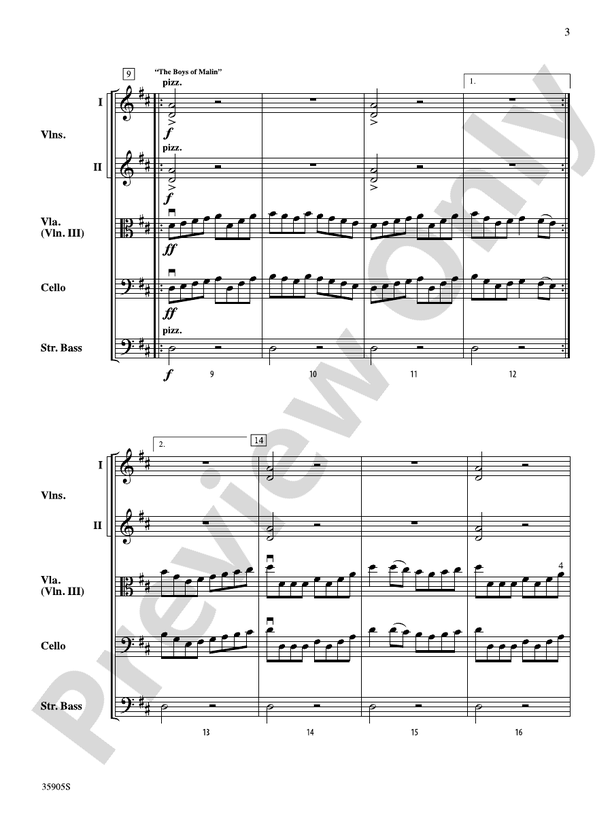 Donegal Fiddles – String Orchestra Conductor Score & Parts (Digital Download)