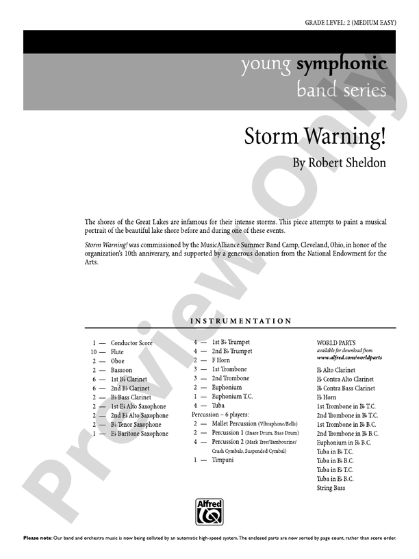 Storm Warning! - Concert Band Conductor Score & Parts (Digital Download)