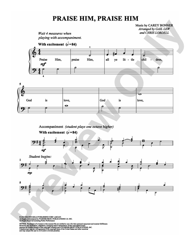 Praise Him, Praise Him - Arr. Gail Lew and Chris Lobdell - Easy Piano (Digital Download)