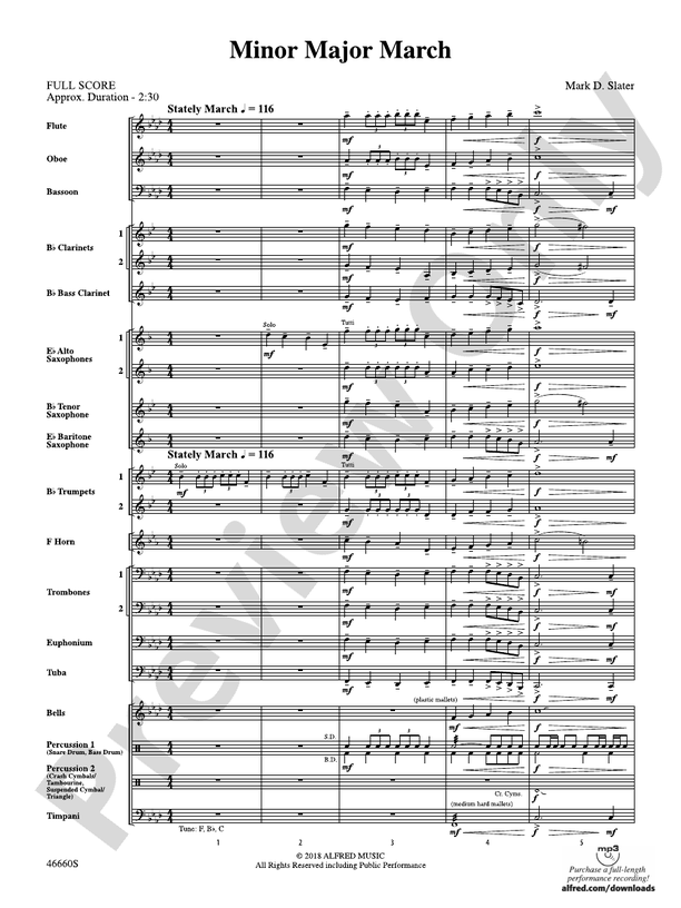 Minor Major March - Concert Band Conductor Score & Parts (Digital Download)