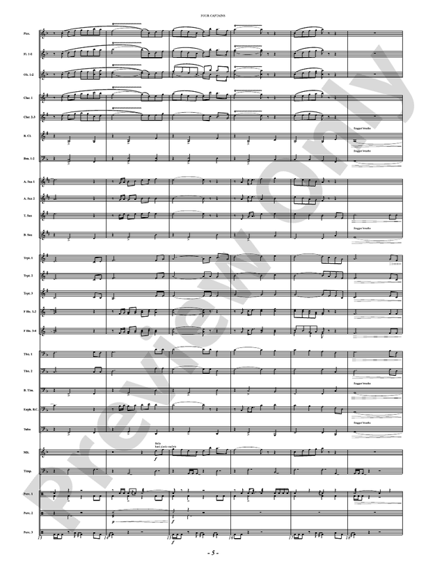 Four Captains (A Pirate Story) - Concert Band Conductor Score & Parts(Digital Download)