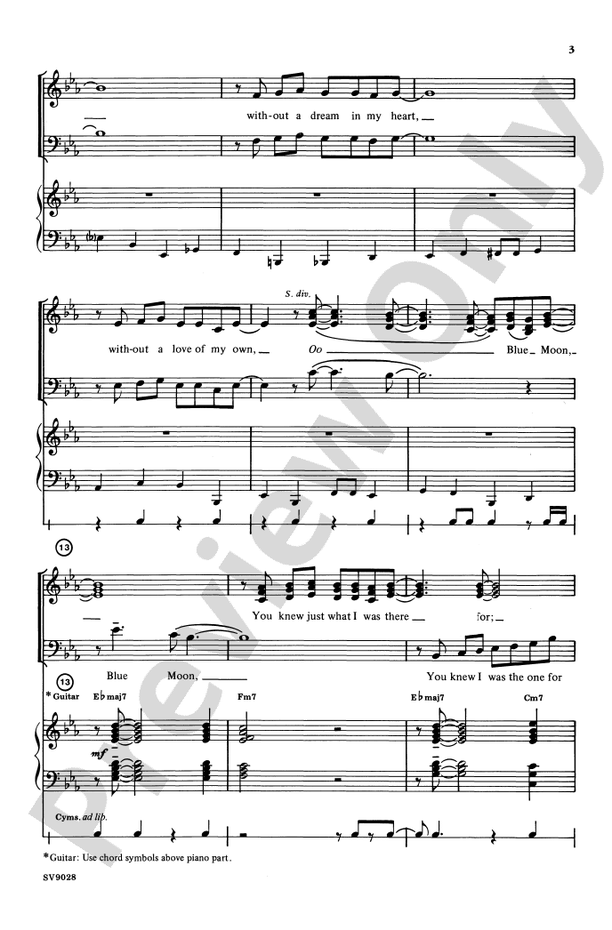 Blue Moon – SATB Choral Octavo (Digital Download)
