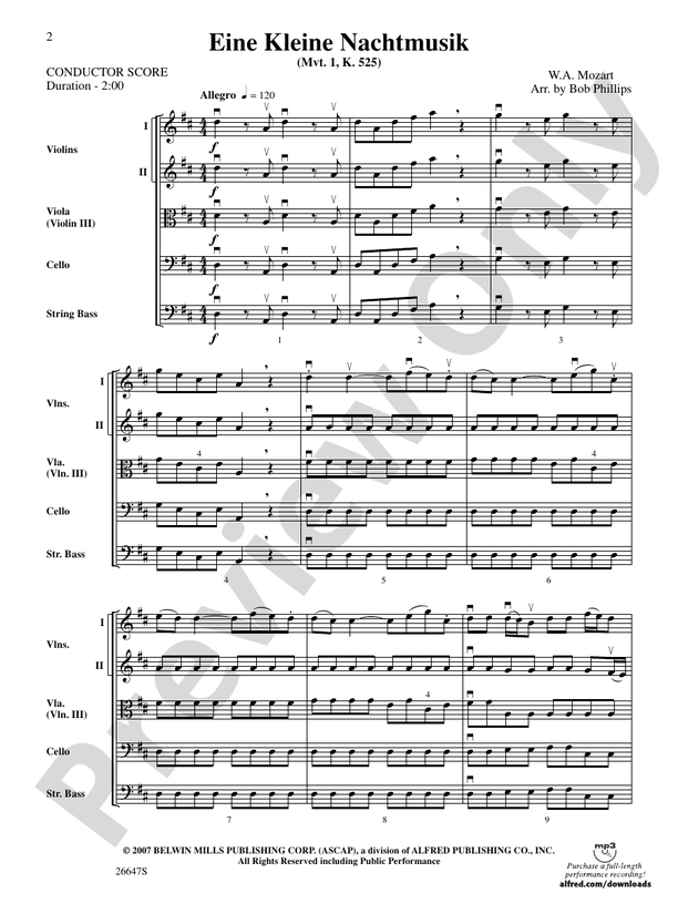 Eine Kleine Nachtmusik – String Orchestra Conductor Score & Parts (Digital Download)