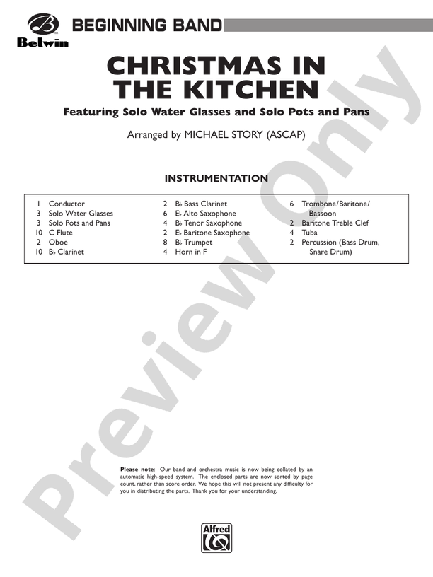 Christmas in the Kitchen - Concert Band Conductor Score & Parts (Digital Download)