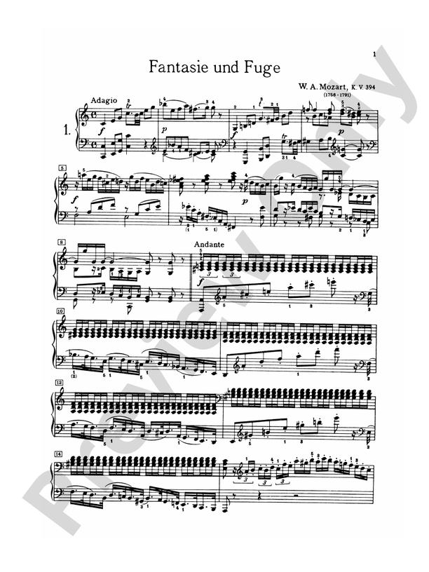 Mozart - Various Piano Pieces - Piano Solo (Digital Download)