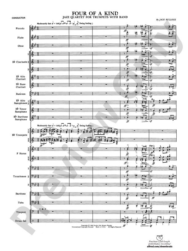 Four of a Kind - Concert Band Conductor Score & Parts (Digital Download)