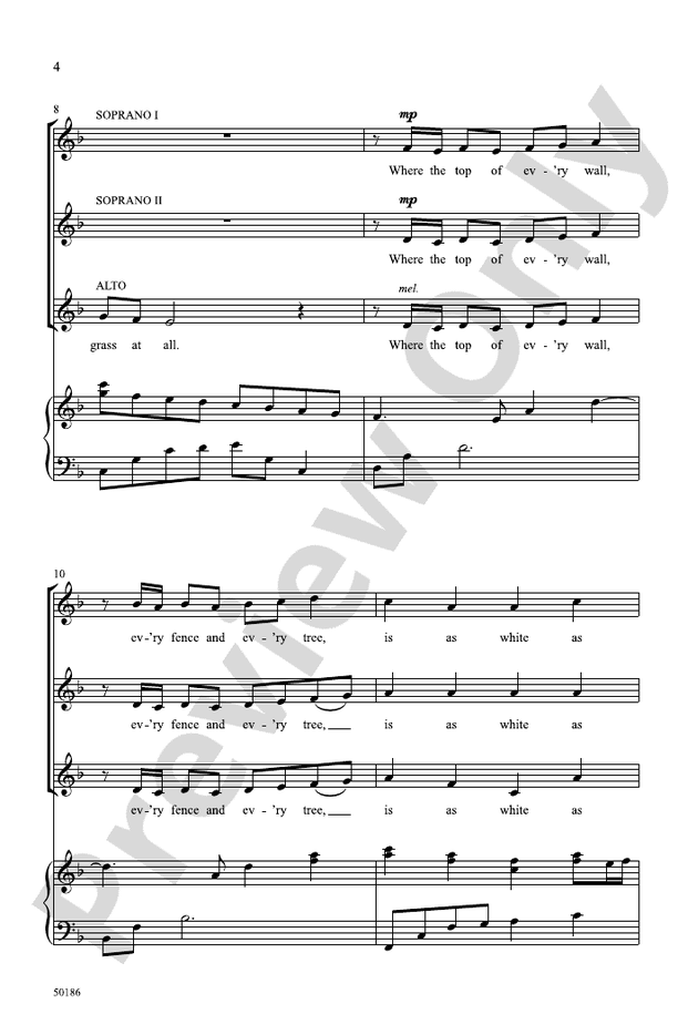 White Fields in Winter - SSA Choral Octavo (Digital Download)