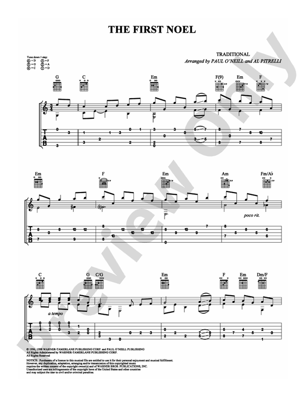 The First Noel - Arr. Paul o'Neill &  Al Pitrelli - Guitar TAB (Digital Download)