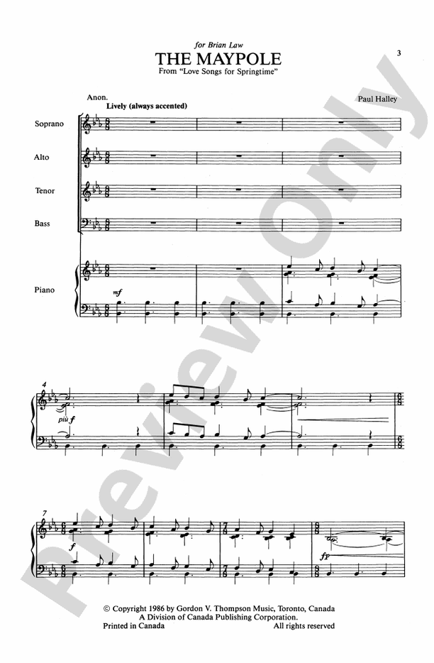 Maypole (from Love Songs for Springtime) – SATB Choral Octavo (Digital Download)