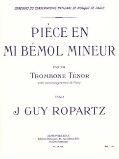 PIECE IN E FLAT MINOR TROMBONE/PIANO - ROPARTZ - TROMBONE - LEDUC