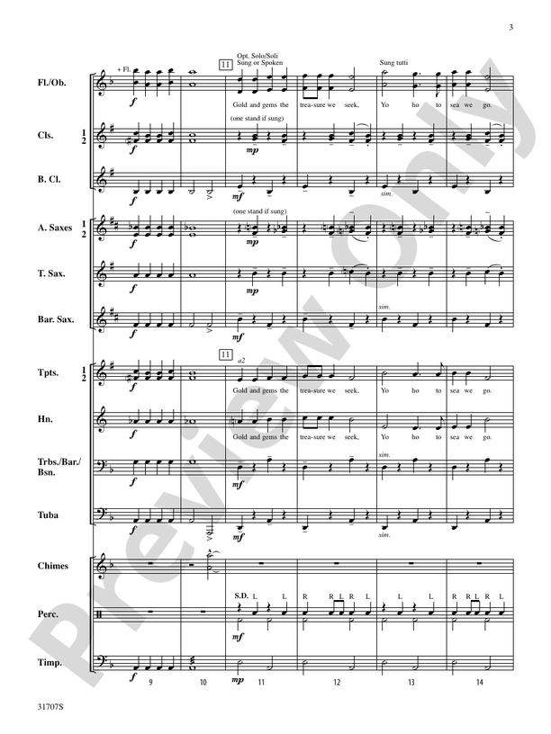 Treasure of the Pirate King - Concert Band Conductor Score & Parts (Digital Download)
