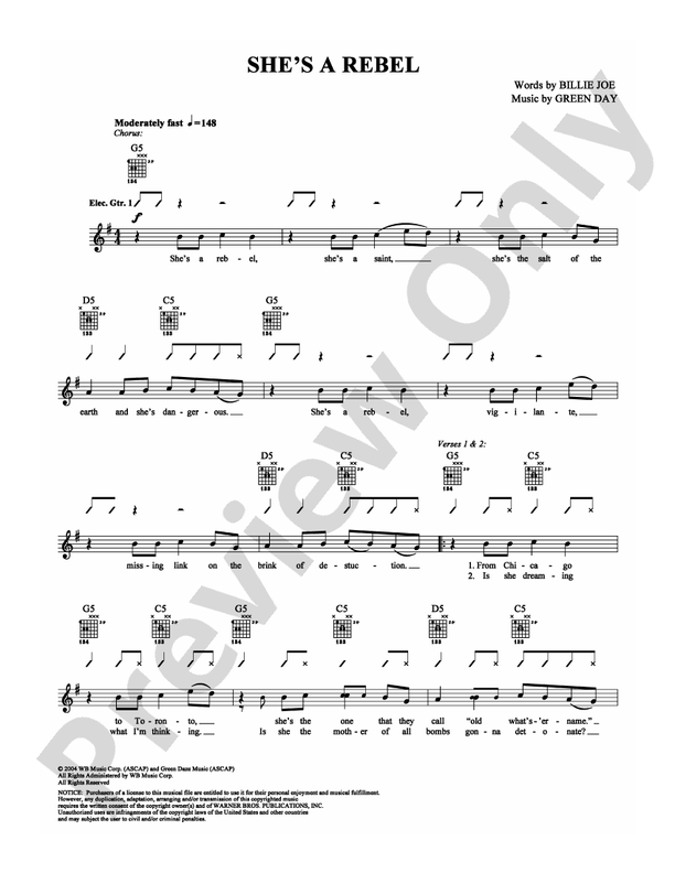 She's A Rebel - Guitar TAB (Digital Download)