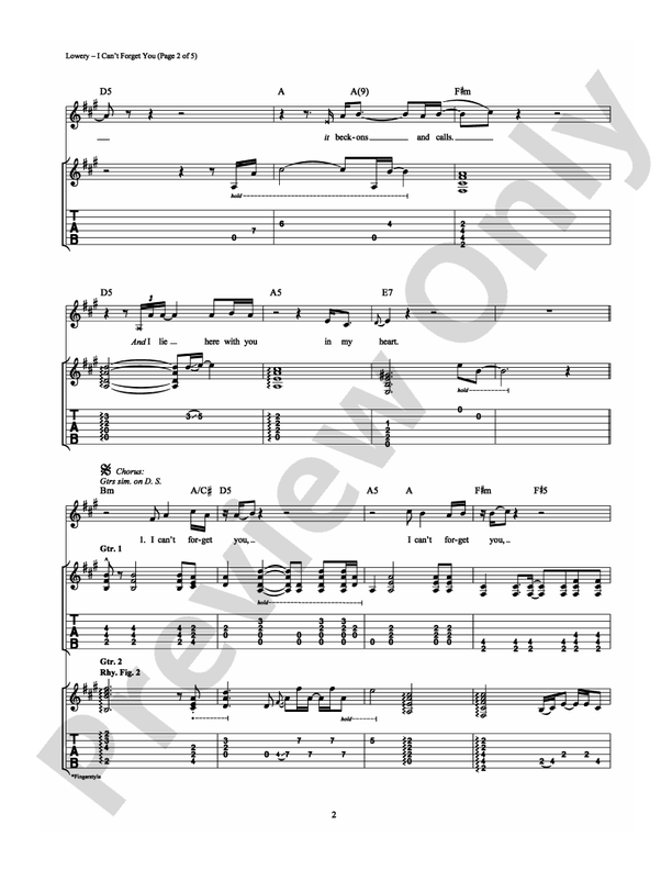 I Can't Forget You - Guitar TAB (Digital Download)