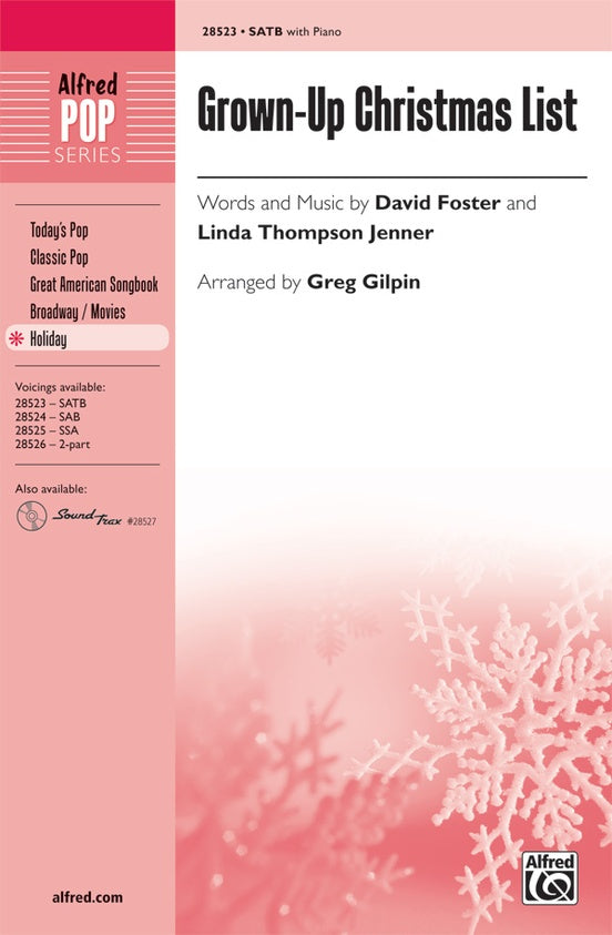 Grown-Up Christmas List - Arr. Greg Gilpin – SATB Choral Octavo (Digital Download)