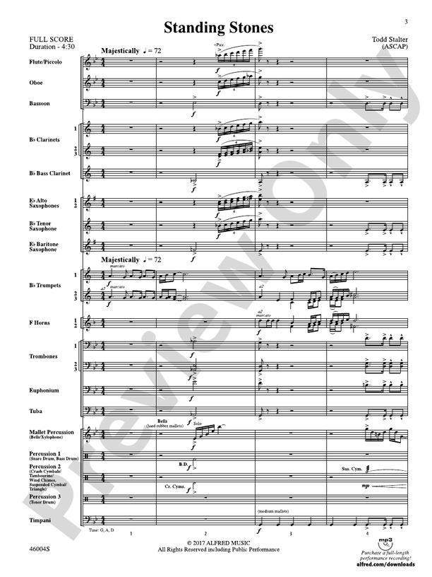 Standing Stones - Concert Band Conductor Score & Parts (Digital Download)