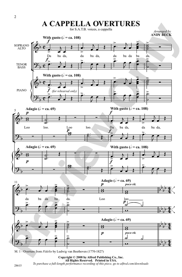 A Cappella Overtures - SATB, a cappella Choral Octavo (Digital Download)