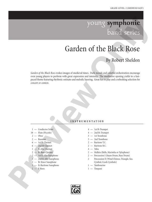 Garden of the Black Rose - Concert Band Conductor Score & Parts (Digital Download)