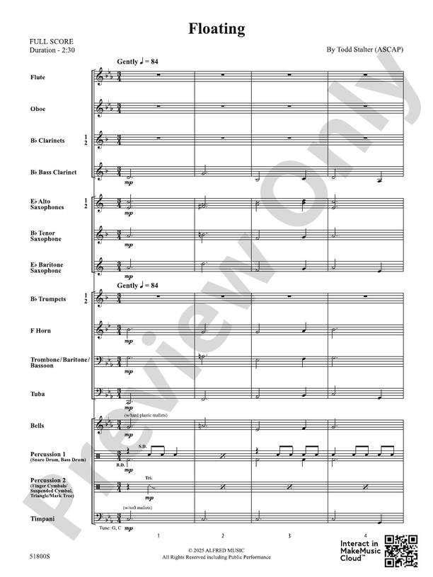 Floating - Concert Band Conductor Score & Parts(Digital Download)