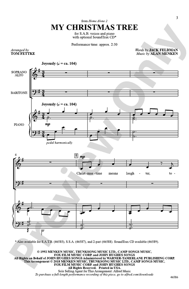 My Christmas Tree – SAB Choral Octavo (Digital Download)