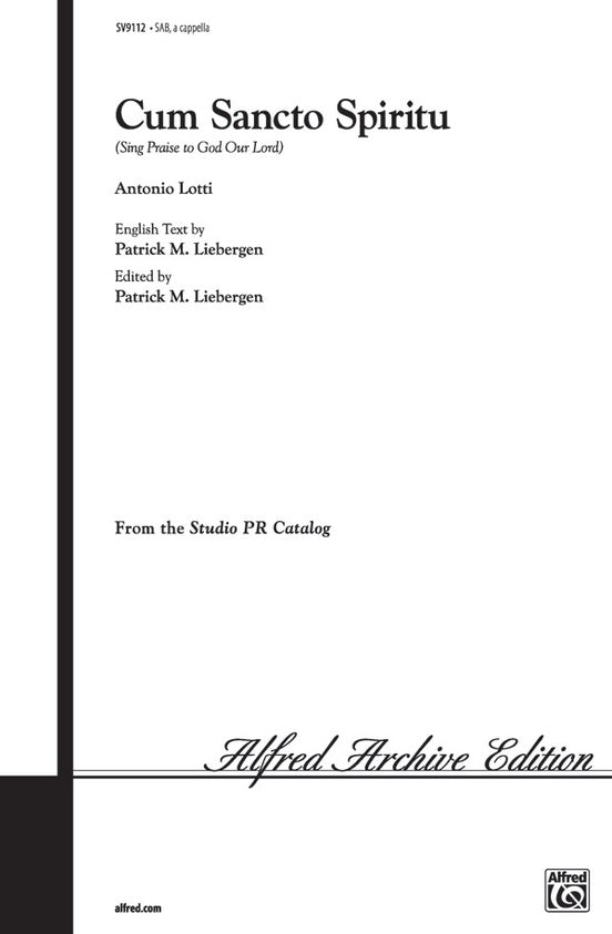 Cum Sancto Spiritu – SAB, a cappella Choral Octavo (Digital Download)
