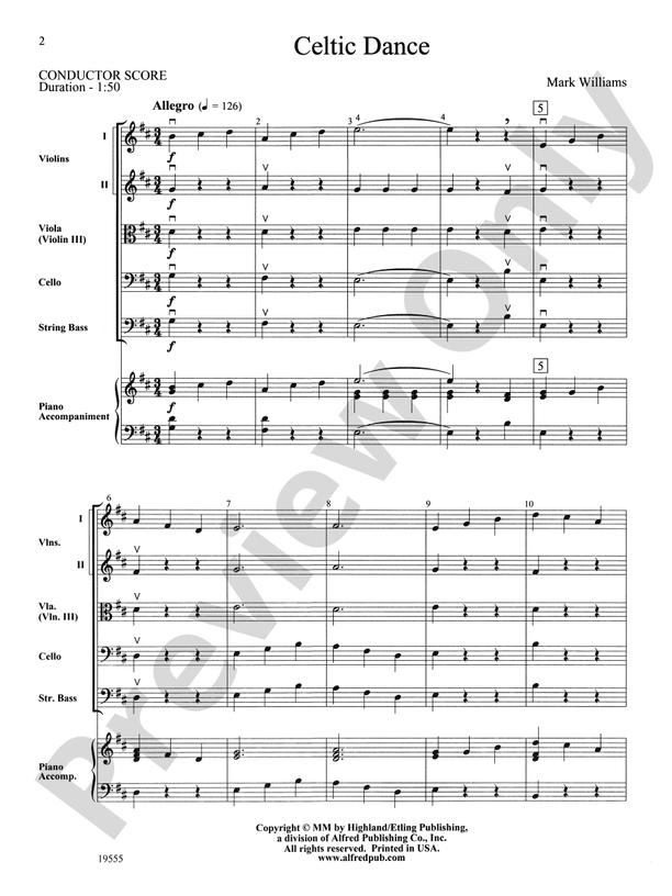 Celtic Dance – String Orchestra Conductor Score & Parts (Digital Download)