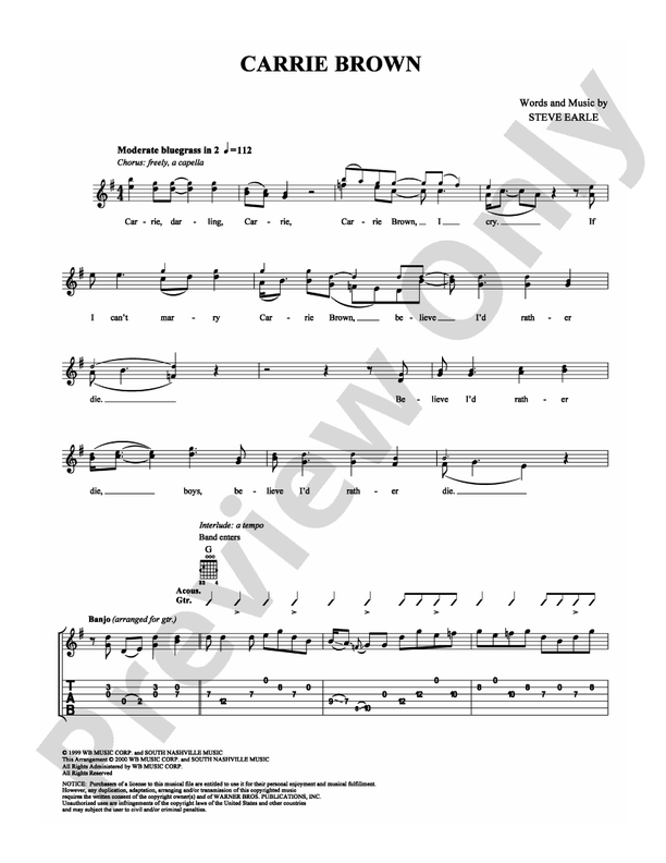 Carrie Brown - Guitar TAB (Digital Download)