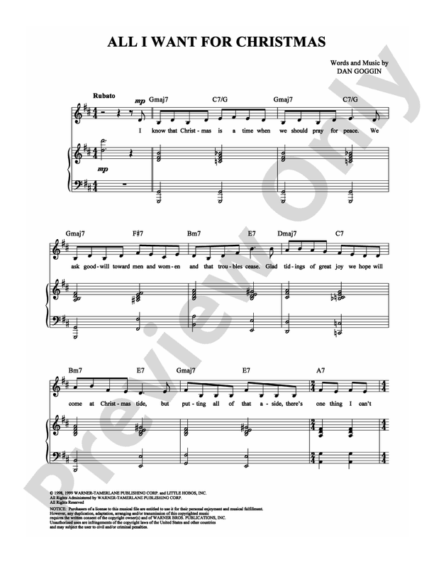 All I Want for Christmas -  Dan Goggin - PVG (Digital Download)