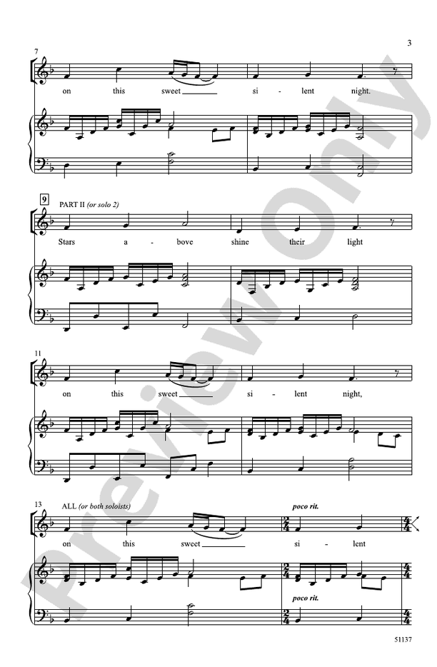 Sweet Silent Night - 2 Part Treble Choral Octavo (Digital Download)