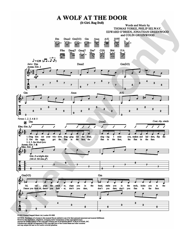 A Wolf at the Door - Guitar TAB (Digital Download)