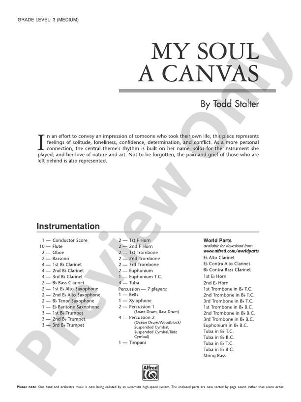 My Soul a Canvas - Concert Band Conductor Score & Parts (Digital Download)