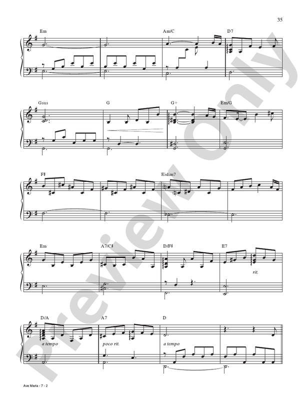 Brickman - Ave Maria - Piano (Digital Download)