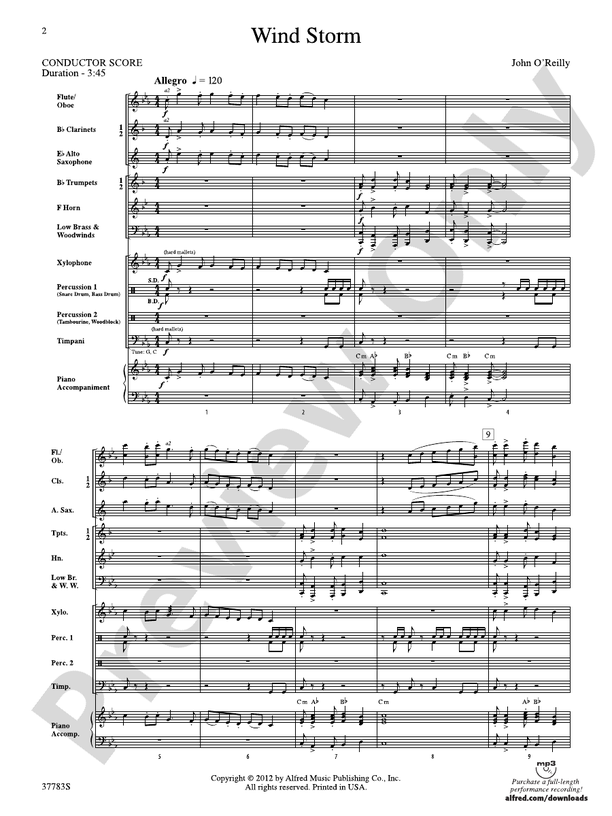 Wind Storm - Concert Band Conductor Score & Parts (Digital Download)