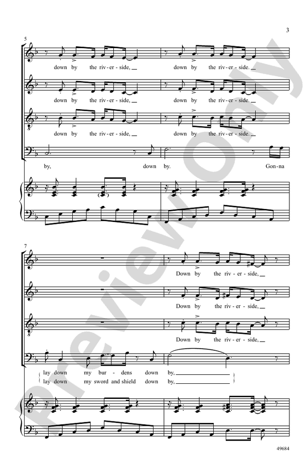 Down by the Riverside - SATB Choral Octavo (Digital Download)