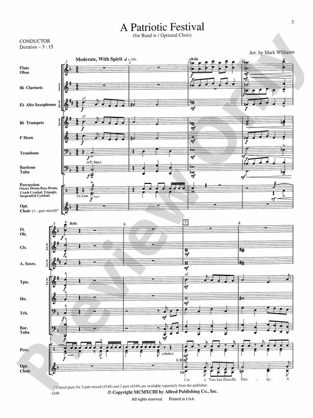 A Patriotic Festival - Concert Band Conductor Score & Parts (Digital Download)