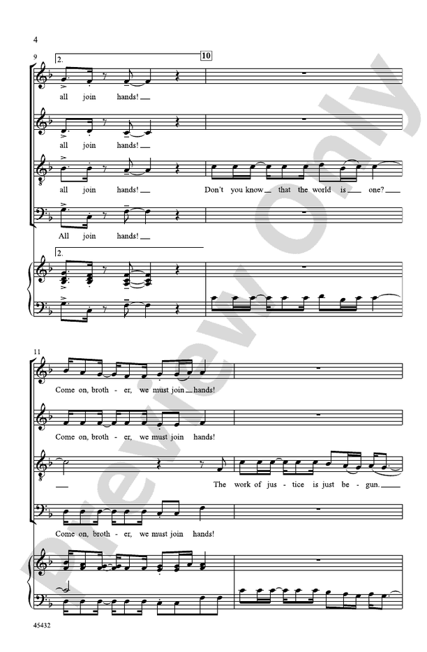 All Join Hands! - SATB, a cappella Choral Octavo (Digital Download)